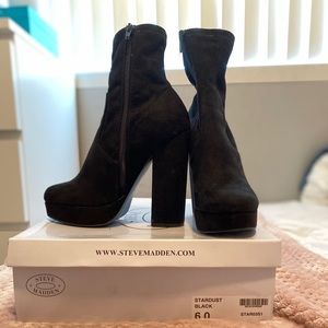 Steve Madden stardust platform booties